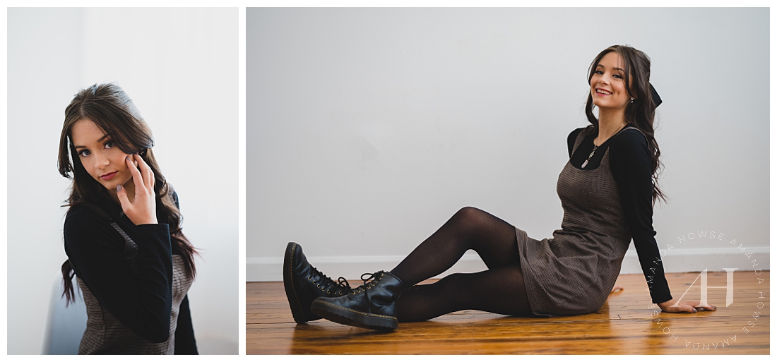 Black and White Styled Studio Session | 90's Style Outfits | Photographed by the Best Tacoma, Washington Senior Photographer Amanda Howse Photography