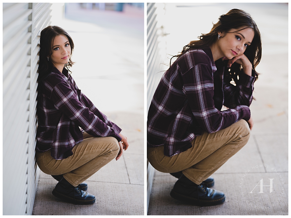 90's Inspired Outfit Ideas | Flannel and Corduroy Pants with Doc Martens | Photographed by the Best Tacoma, Washington Senior Photographer Amanda Howse Photography
