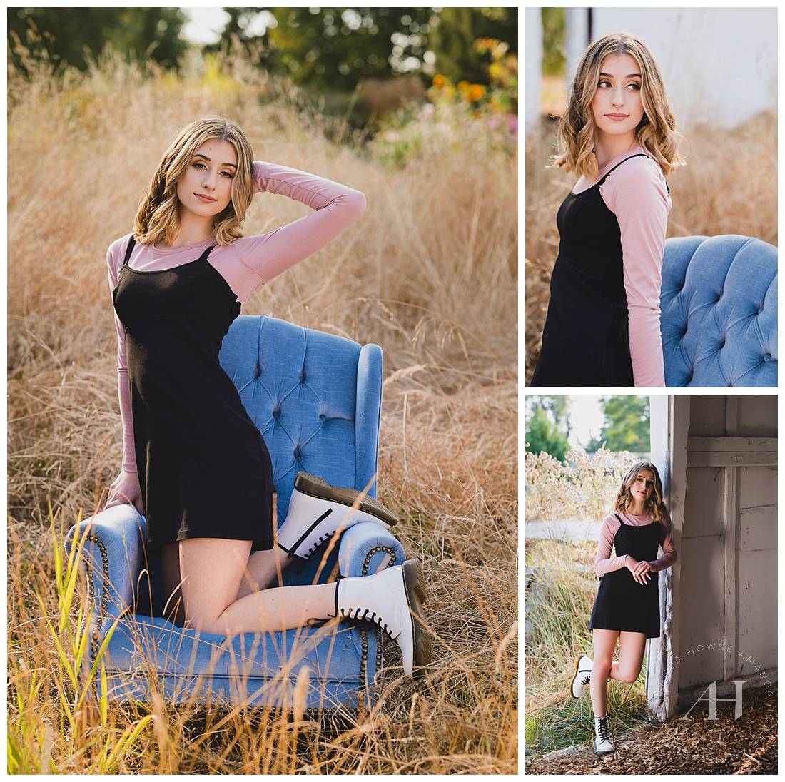Cute Poses for Senior Portraits with Chairs | Photographed by the Best Tacoma, Washington Senior Photographer Amanda Howse Photography