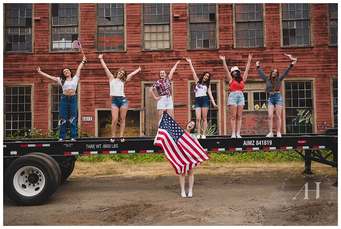 Proud to Be an American Senior Session | American Flag Photoshoot | Photographed by the Best Tacoma, Washington Senior Photographer Amanda Howse Photography