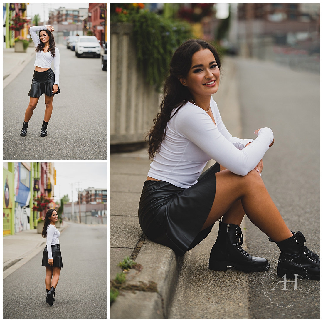 Black and White Outfit Ideas For Chic Senior Portraits | Photographed by the Best Tacoma, Washington Senior Photographer Amanda Howse Photography