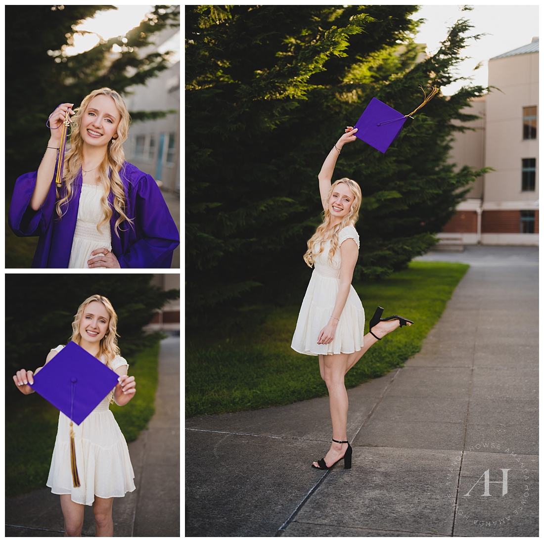 Fun Pose Ideas For Cap and Gown Photos | Photographed by the Best Tacoma, Washington Senior Photographer Amanda Howse Photography