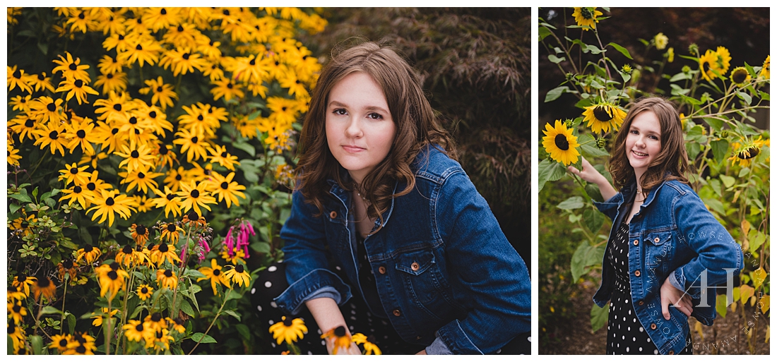 Springtime Senior Portraits with Yellow Flowers | Photographed by the Best Tacoma, Washington Senior Photographer Amanda Howse Photography