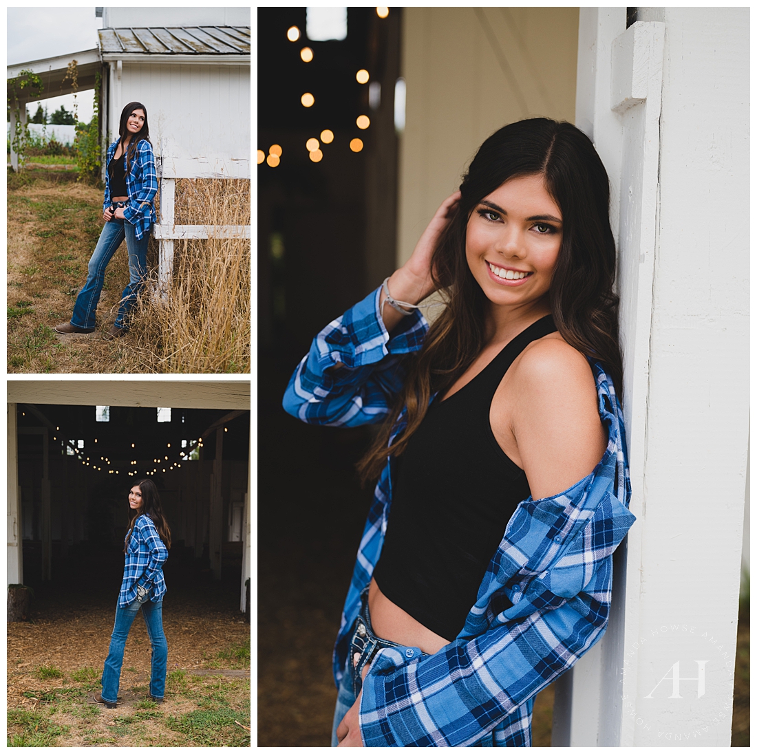 Bright Blue Flannel Outfit For Senior Portraits | Photographed by the Best Tacoma, Washington Senior Photographer Amanda Howse Photography