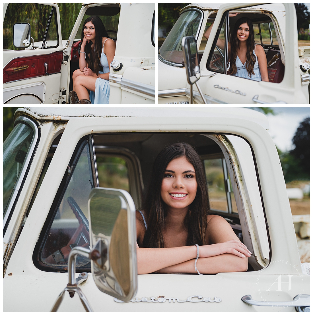 Country Chic Portraits with Cute Rustic Truck | Photographed by the Best Tacoma, Washington Senior Photographer Amanda Howse Photography