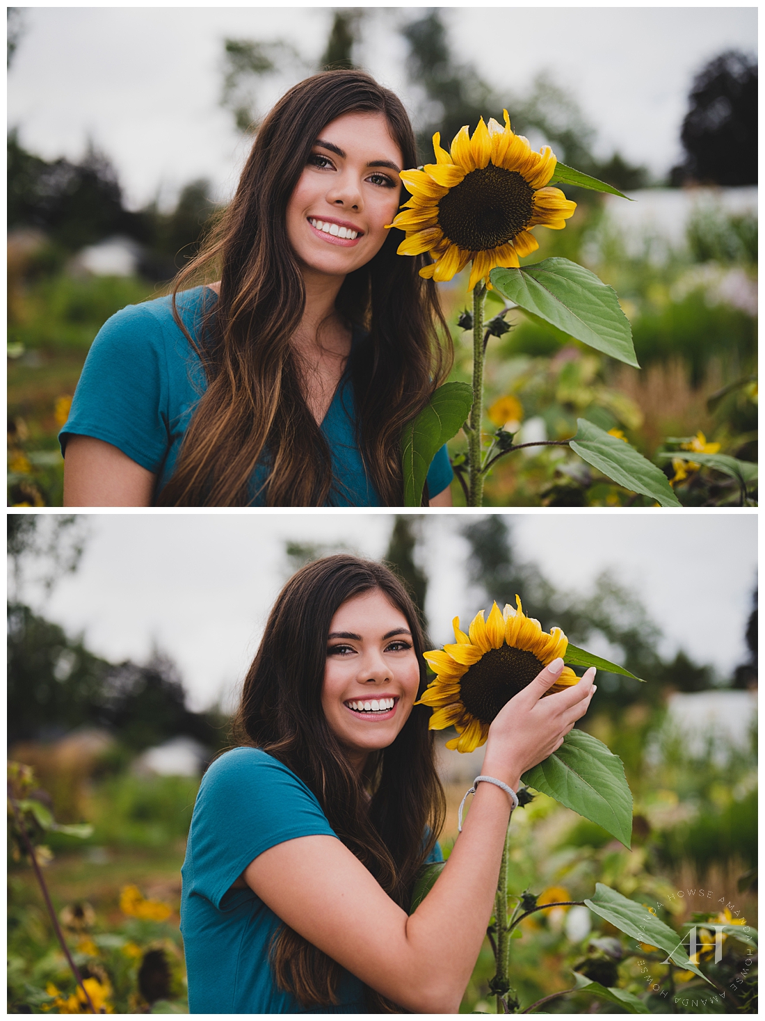 Sunflower Senior Portraits at Wild Hearts Farm | AHP Senior 2023 | Photographed by the Best Tacoma, Washington Senior Photographer Amanda Howse Photography