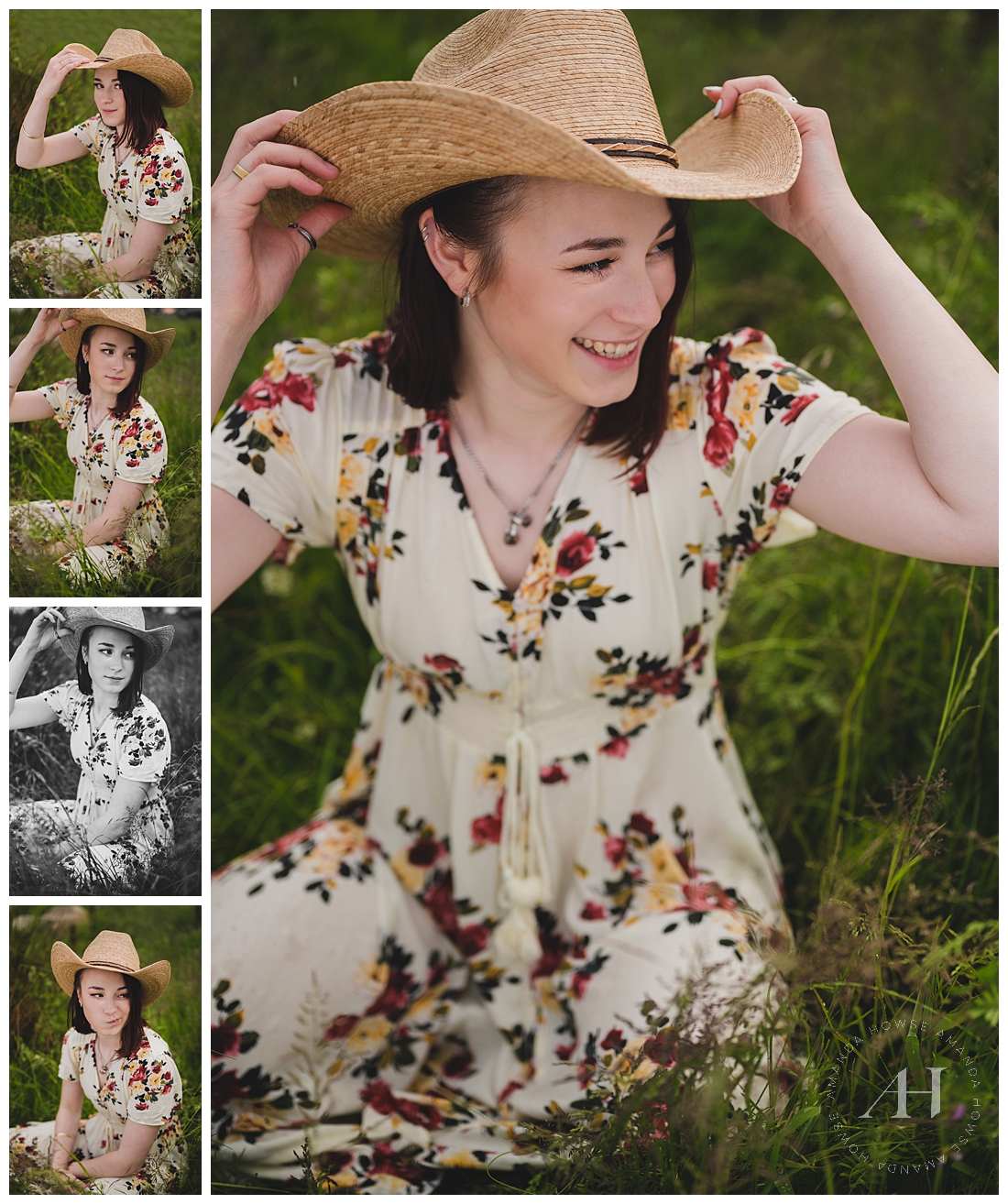 Cute Springtime Cowgirl Hat Senior Portraits | Photographed by the Best Tacoma, Washington Senior Photographer Amanda Howse Photography