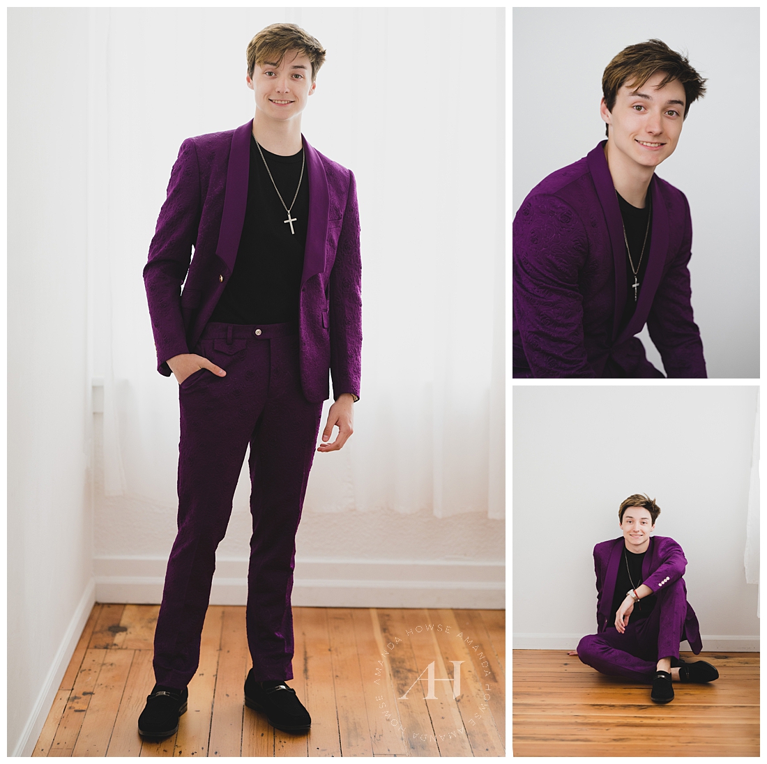 Studio253 Portraits in Tacoma | Must Have Purple Suits For Guys | Photographed by the Best Tacoma, Washington Senior Photographer Amanda Howse Photography