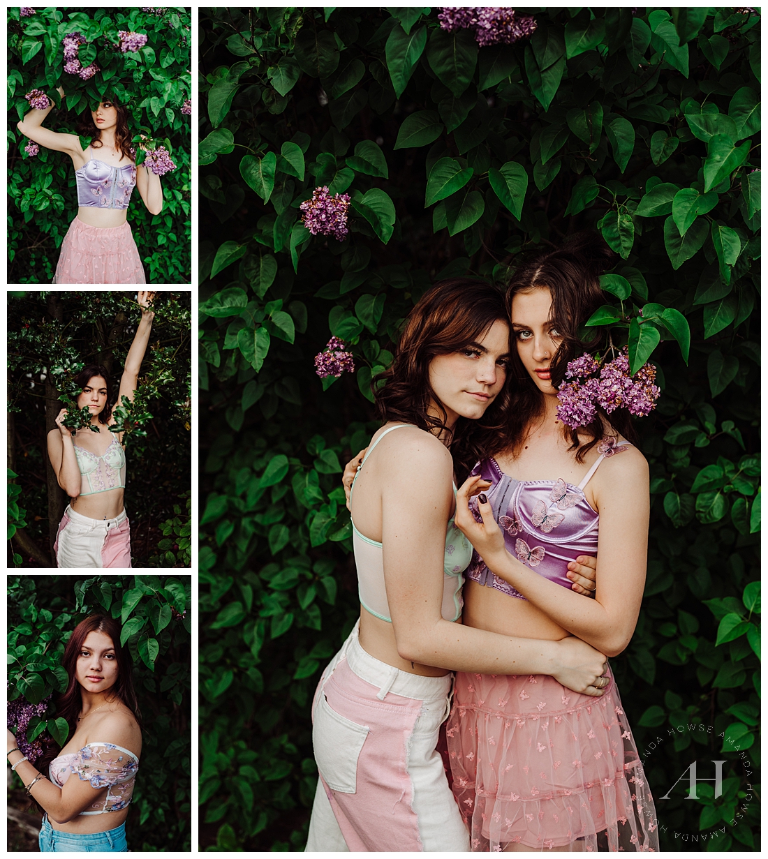 Secret Garden Photoshoot with Pink and Purple Tones | Photographed by the Best Tacoma, Washington Senior Photographer Amanda Howse Photography