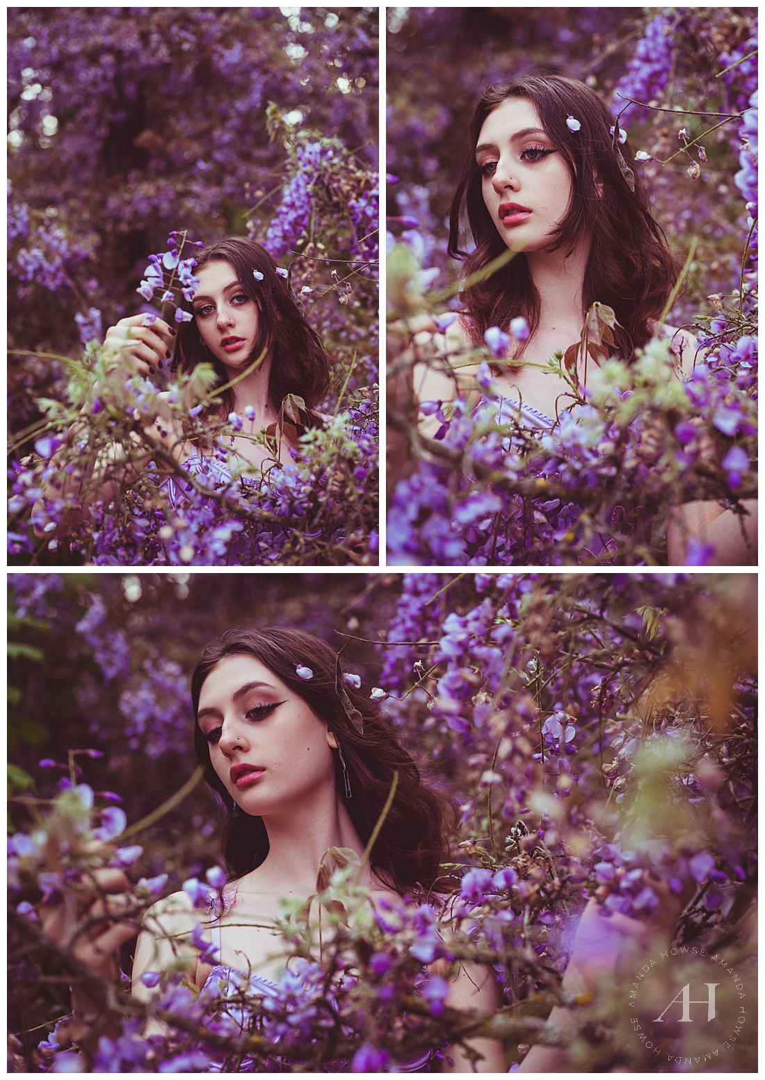Cold Hues Portraits in Purple Flower Field | Photographed by the Best Tacoma, Washington Senior Photographer Amanda Howse Photography