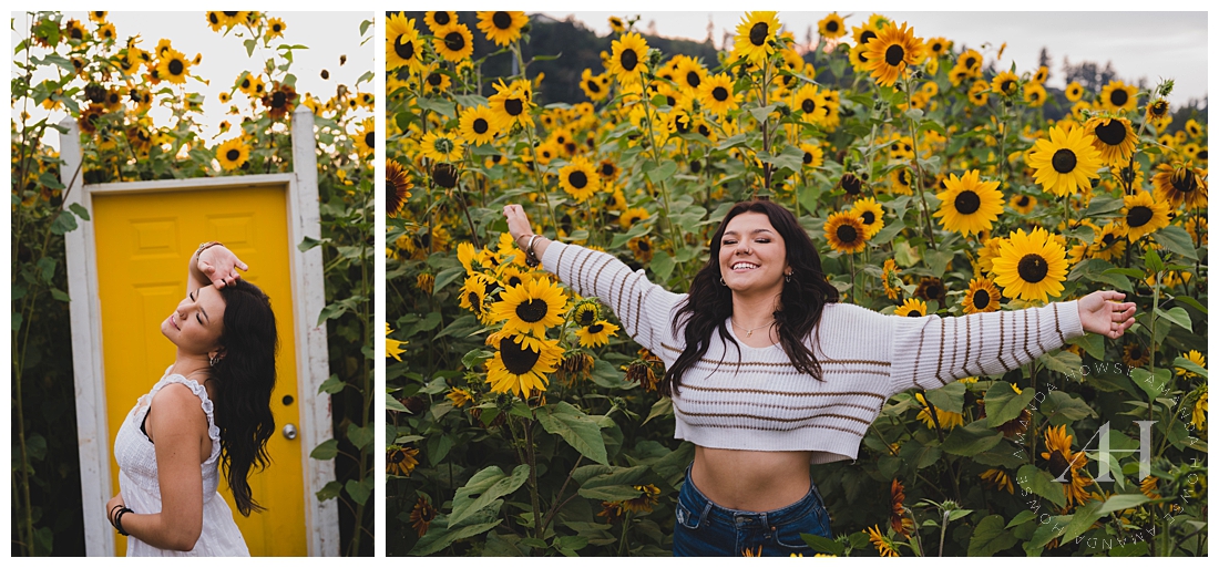 Fields of Sunflowers Portrait Session | AHP Model Team | Photographed by the Best Tacoma, Washington Senior Photographer Amanda Howse Photography