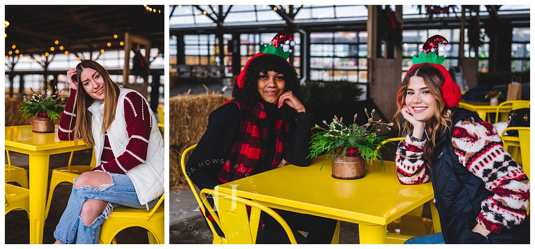 Festive Holiday Café Portraits at Yellow Table | Photographed by the Best Tacoma, Washington Senior Photographer Amanda Howse Photography