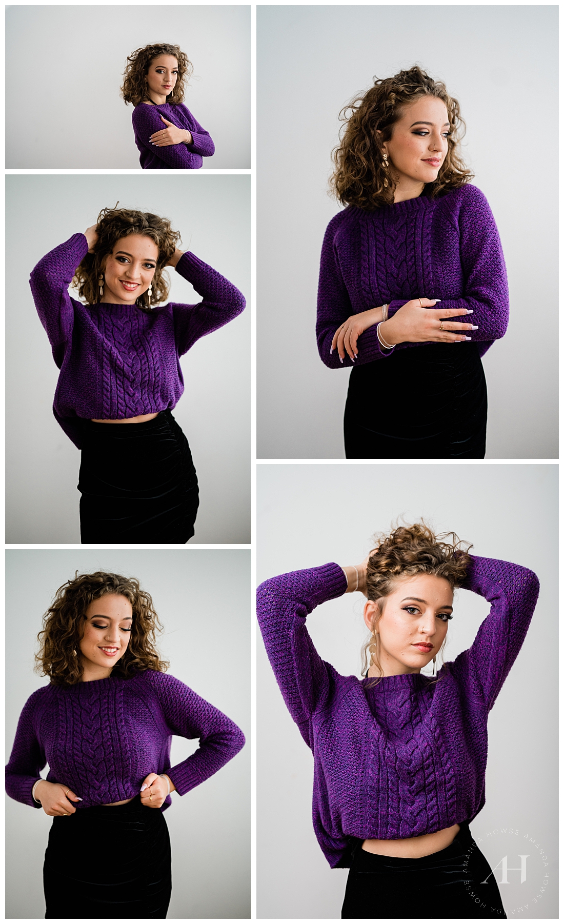Cold Weather Portraits with Cute Purple Sweater | Photographed by the Best Tacoma, Washington Senior Photographer Amanda Howse Photography