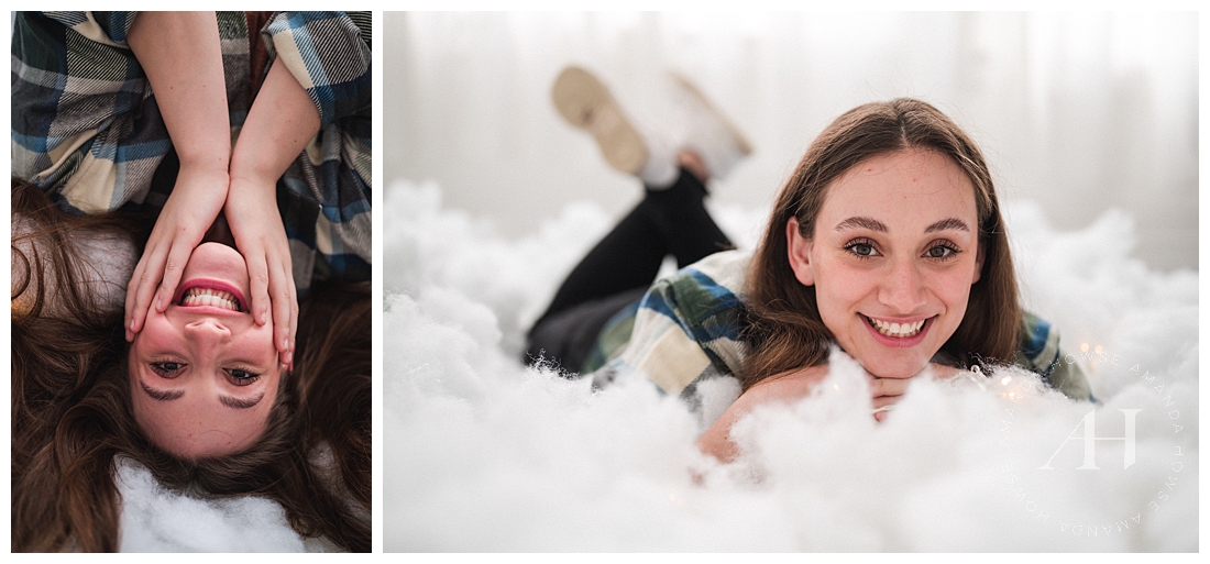 Fun Photoshoot Ideas with Fluffy Clouds | Photographed by the Best Tacoma, Washington Senior Photographer Amanda Howse Photography