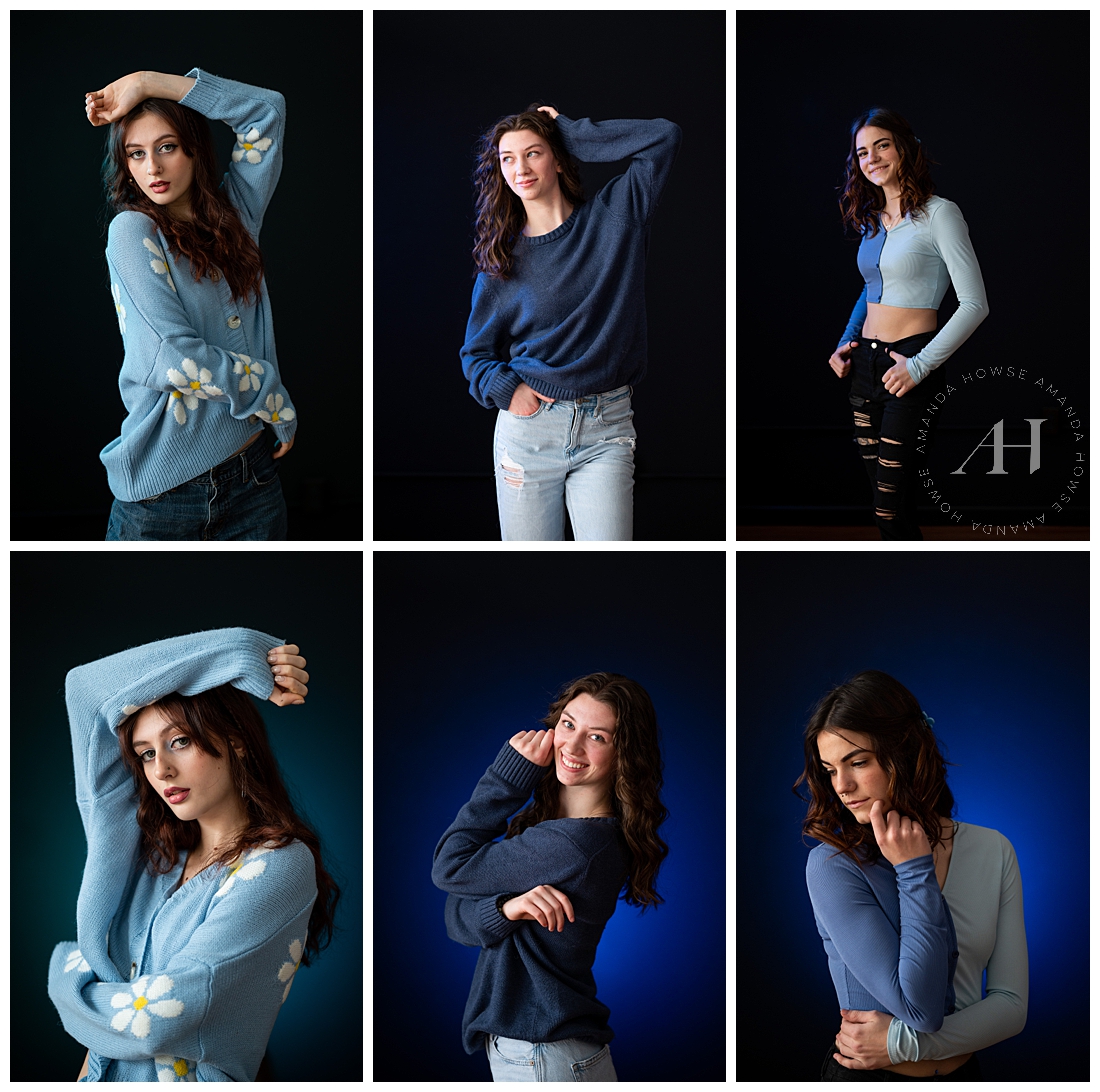 Blue Hue Lighted Portraits with Senior Models | Studio253 | Photographed by the Best Tacoma, Washington Senior Photographer Amanda Howse Photography