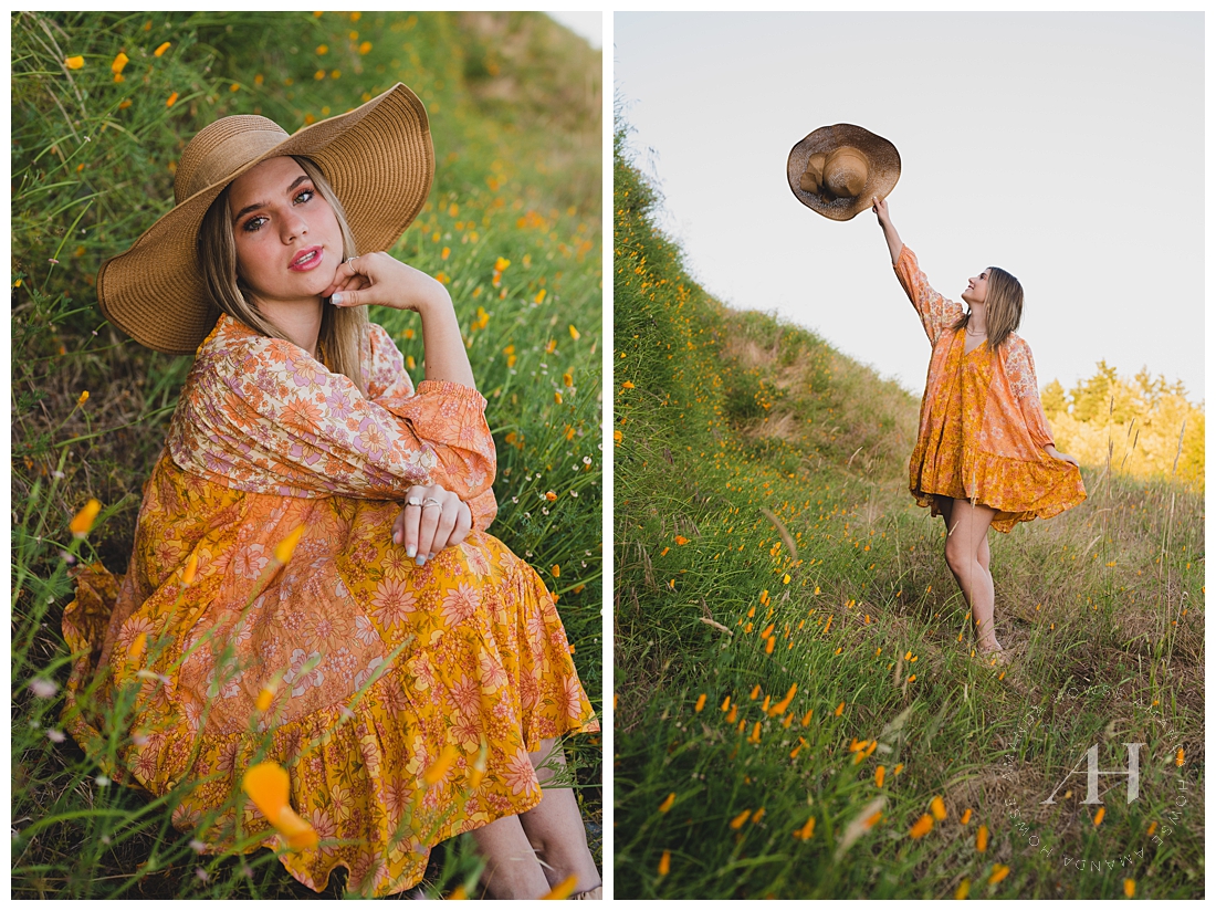 Stay Wild Portraits in Wildflower Field | AHP Model Team | Photographed by the Best Tacoma, Washington Senior Photographer Amanda Howse Photography
