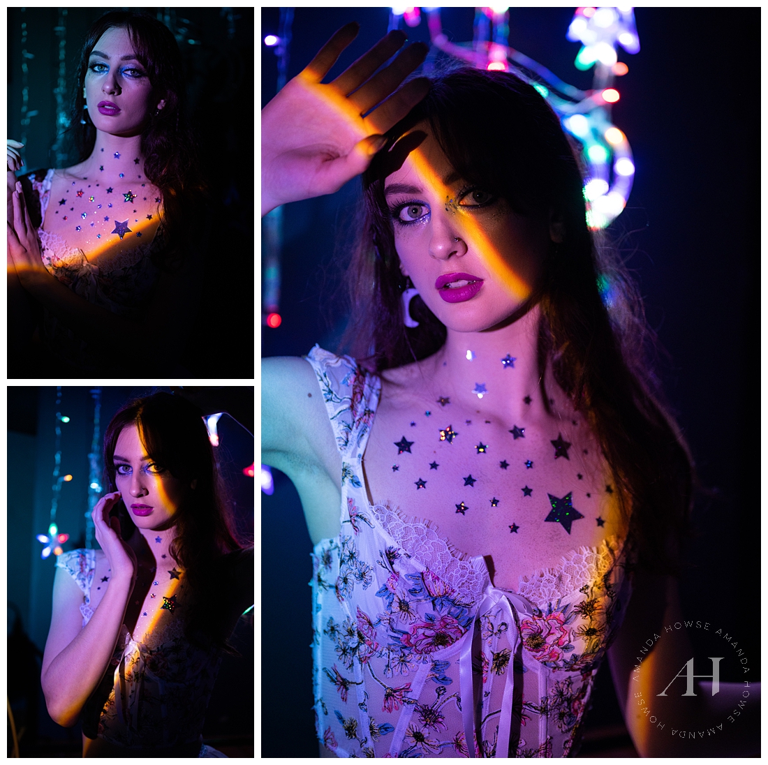 Lights and Stars Editorial Portraits with Senior Model | Photographed by the Best Tacoma, Washington Senior Photographer Amanda Howse Photography