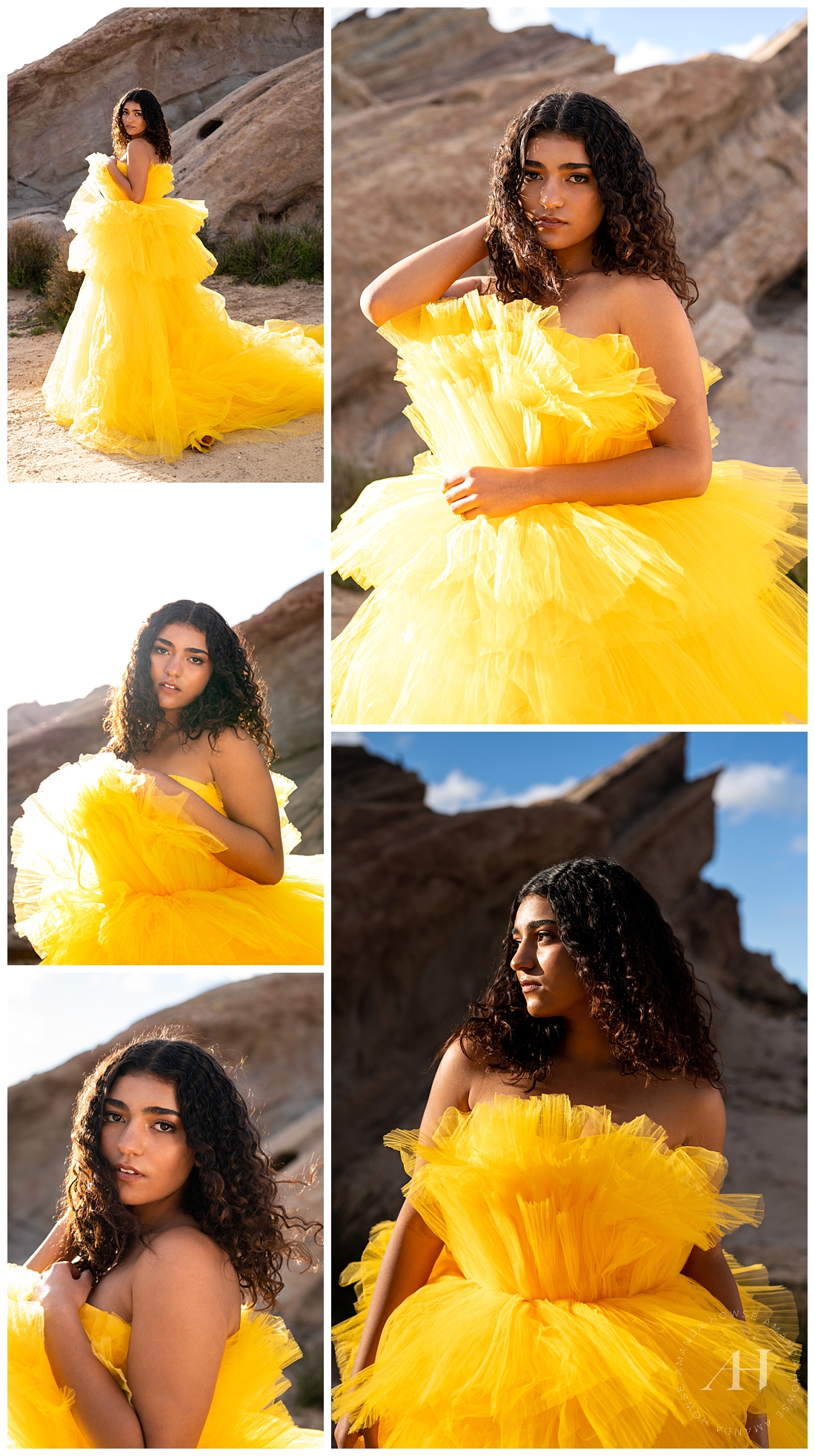 Modern Editorial Desert Fashion Shoot | Yellow Prom Dress Inspo | Photographed by the Best Tacoma, Washington Senior Photographer Amanda Howse Photography