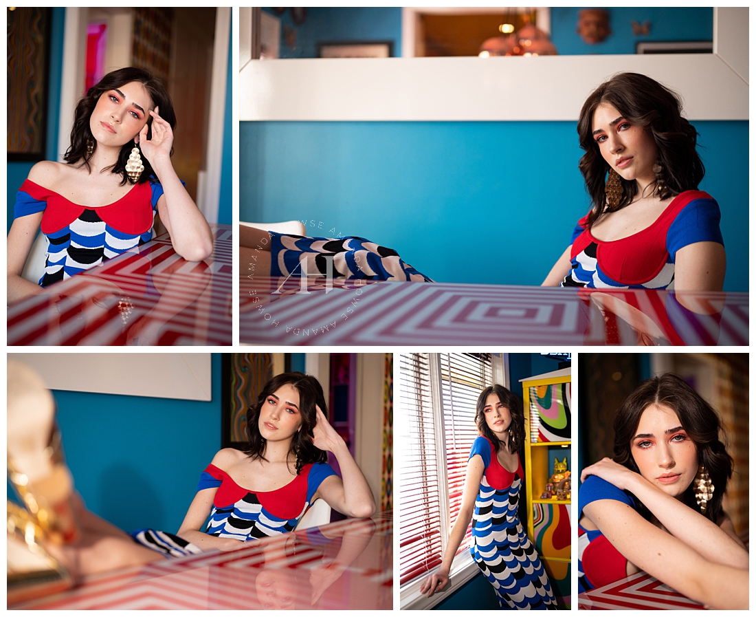Blue and Red Kitchen Table Shoot with LA Models | Photographed by the Best Tacoma, Washington Senior Photographer Amanda Howse Photography