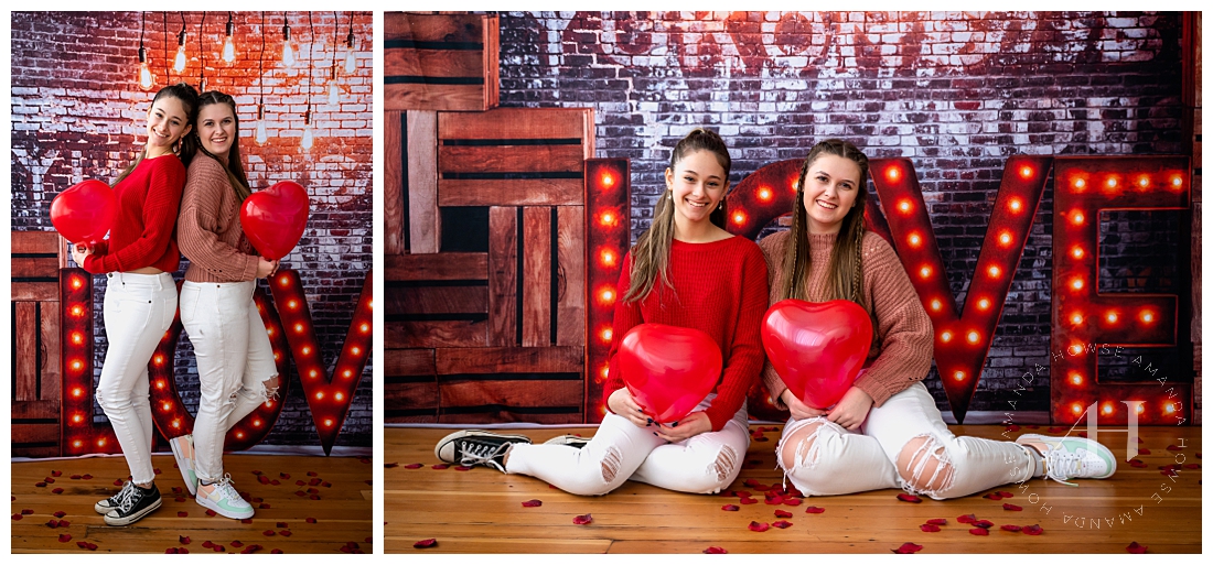 Cute High School Senior V-Day Portraits with Friends | Photographed by the Best Tacoma Washington Senior Photographer Amanda Howse Photography