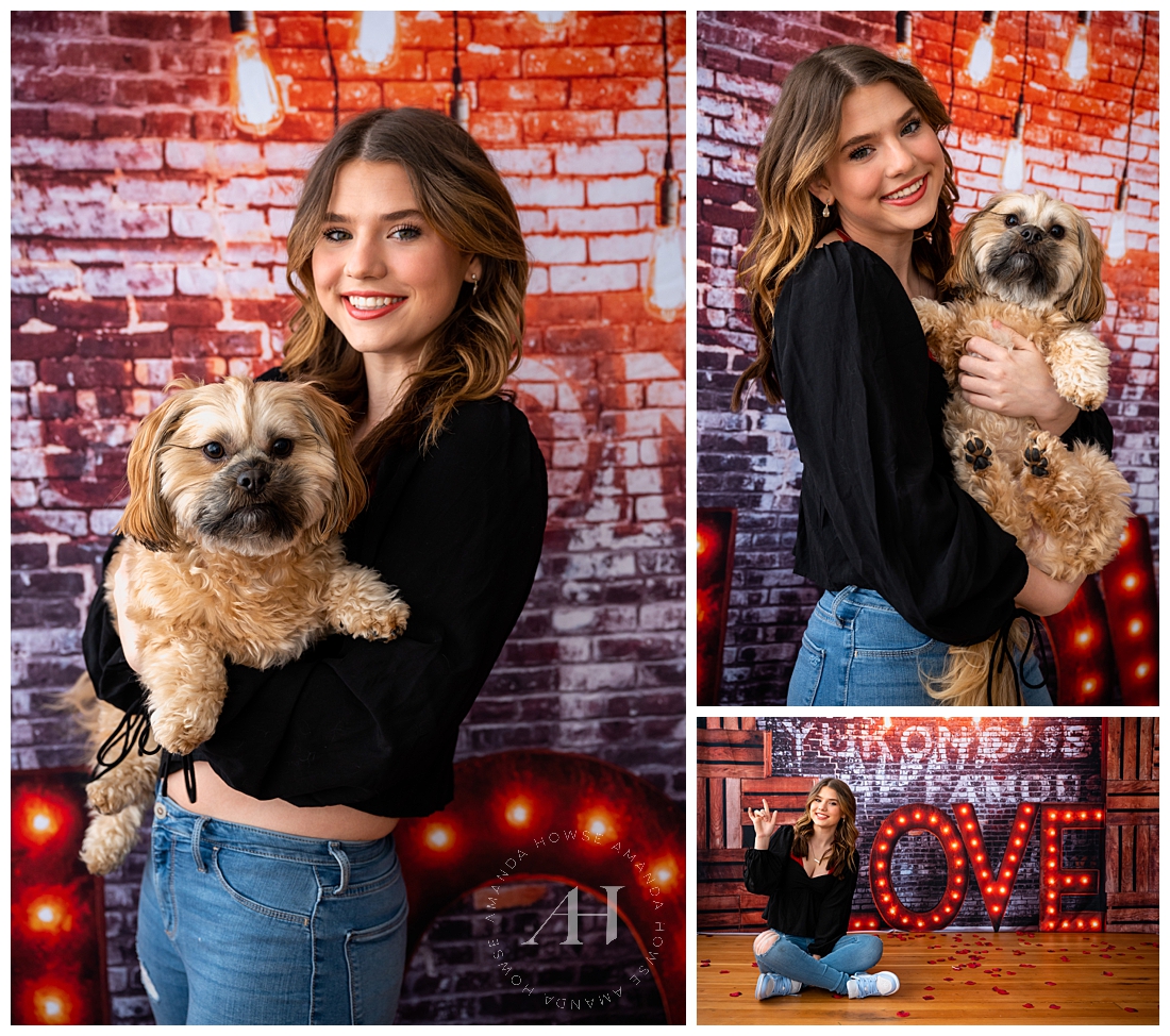 All About Love Senior Model Shoot | Cute Poses with Puppy | Photographed by the Best Tacoma Washington Senior Photographer Amanda Howse Photography