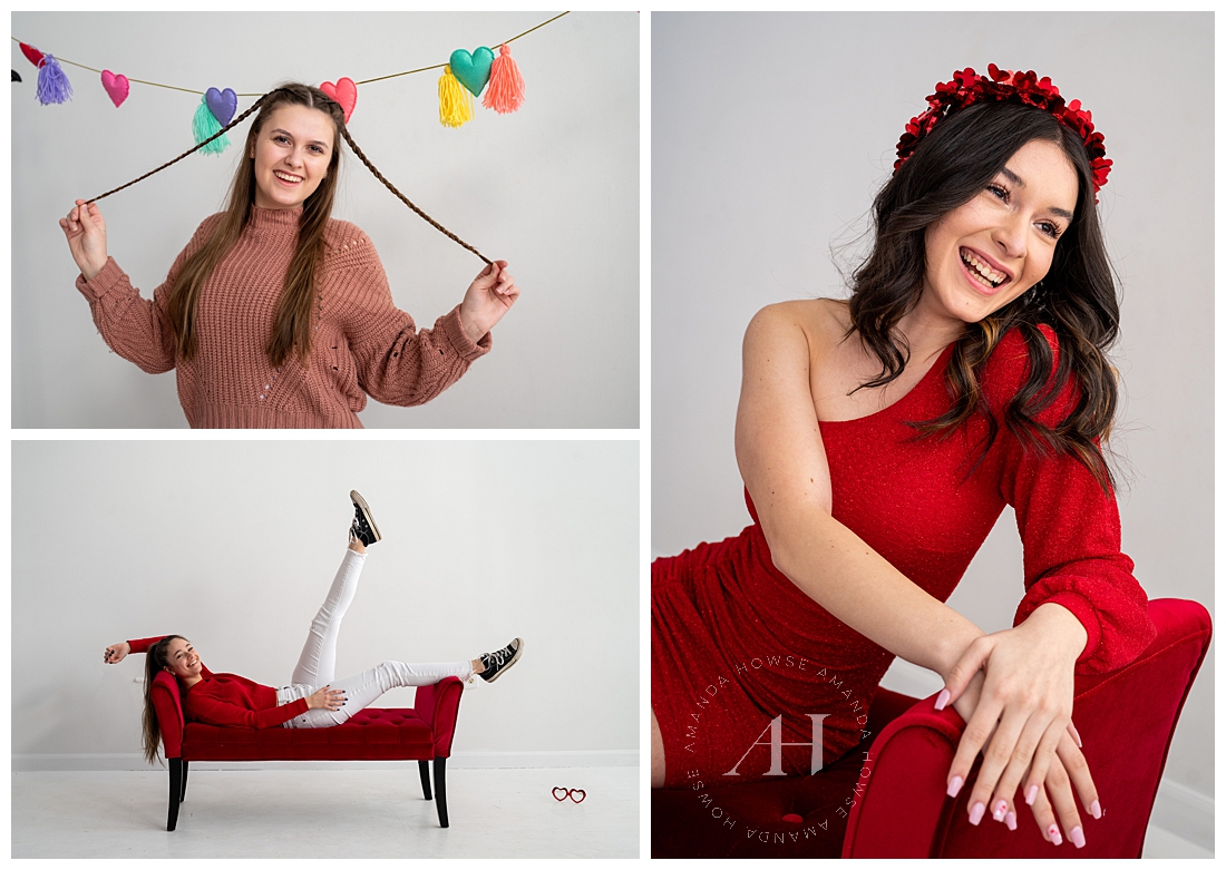 Girls Just Wanna Have Fun V-Day Portraits with AHP Model Team | Class of 2023 Seniors | Photographed by the Best Tacoma Washington Senior Photographer Amanda Howse Photography