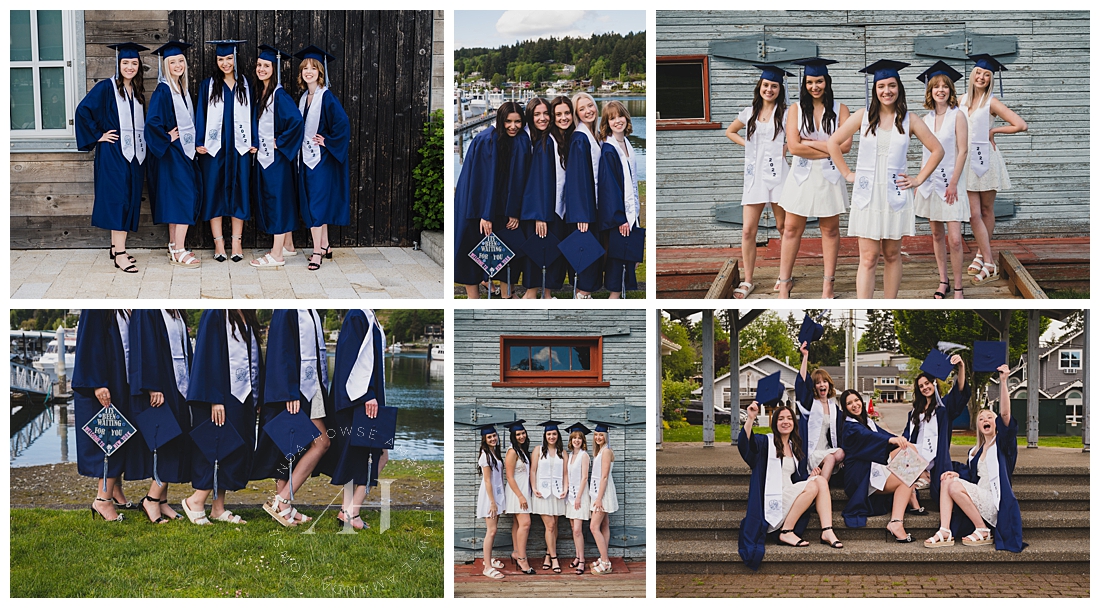 Class of 2023 Graduation Portrait Inspo | Waterfront Cap and Gown Senior Photos | Photographed by the Best Tacoma Senior Portrait Photographer Amanda Howse