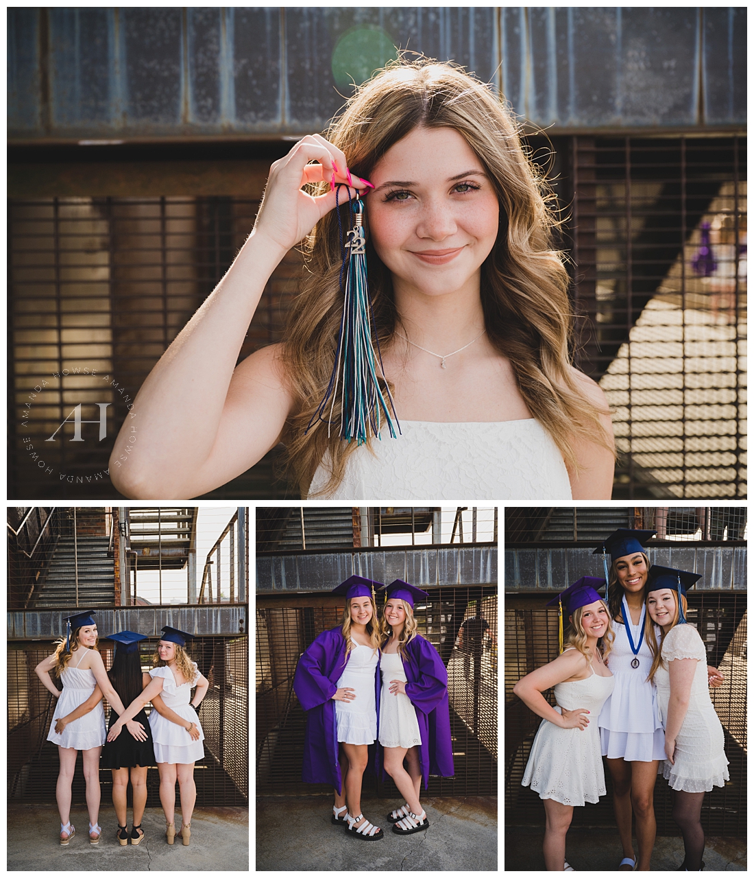 Graduation Portraits With Your Best Friends | How to Style a White Dress for Graduation, Hair and Makeup Inspo for High School Seniors | Photographed by the Best Tacoma Senior Portrait Photographer Amanda Howse