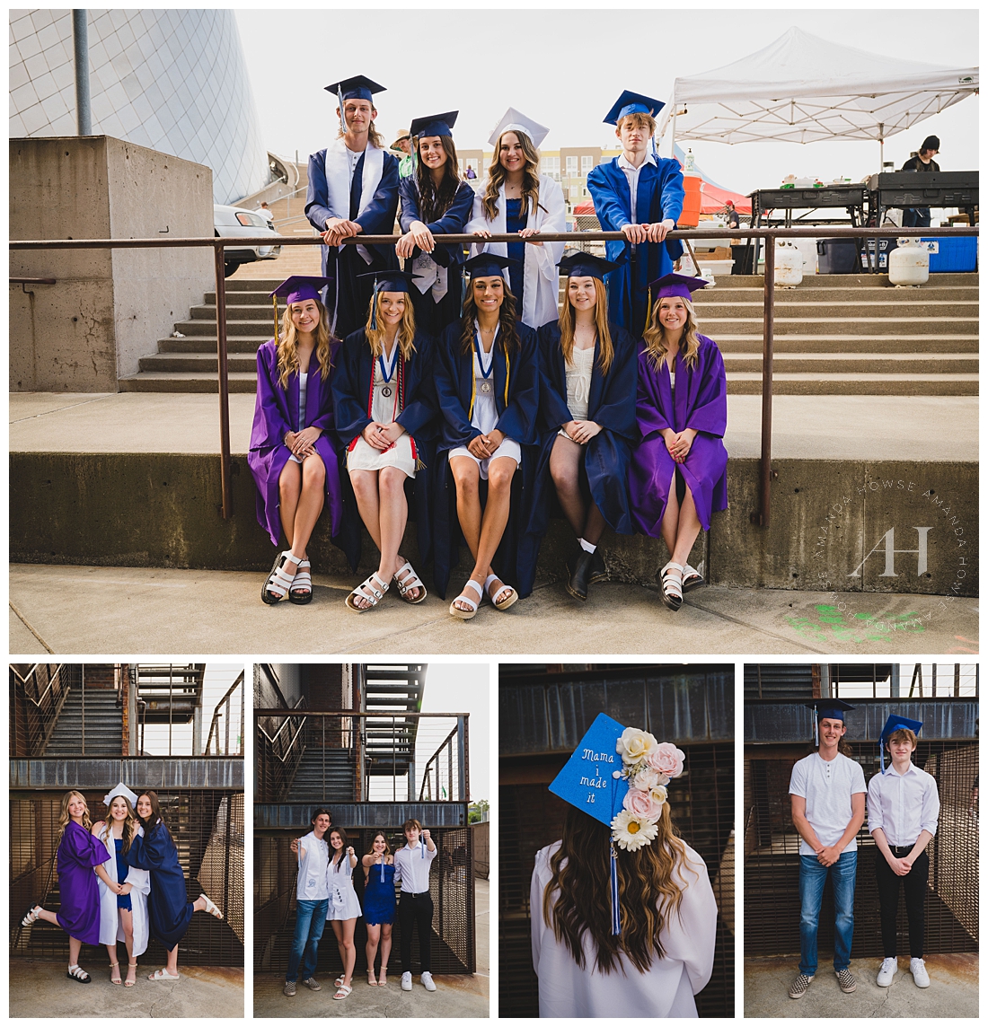 Group Portrait Session with Graduating High School Seniors in Downtown Tacoma | Photographed by the Best Tacoma Senior Portrait Photographer Amanda Howse