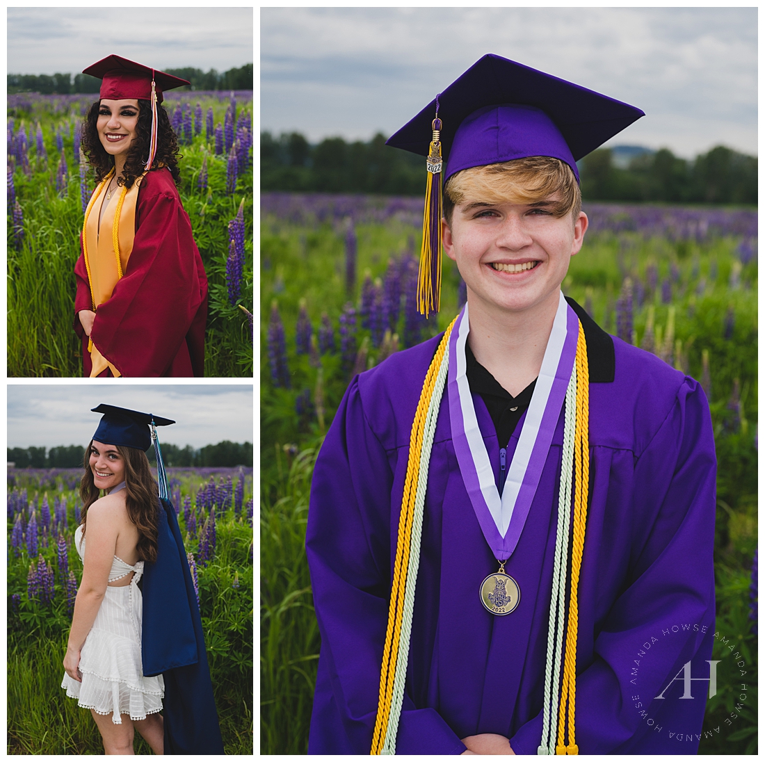 Outdoor Senior Portraits in WA | Graduation Cap and Gown Portrait Inspiration | Photographed by the Best Tacoma Senior Portrait Photographer Amanda Howse