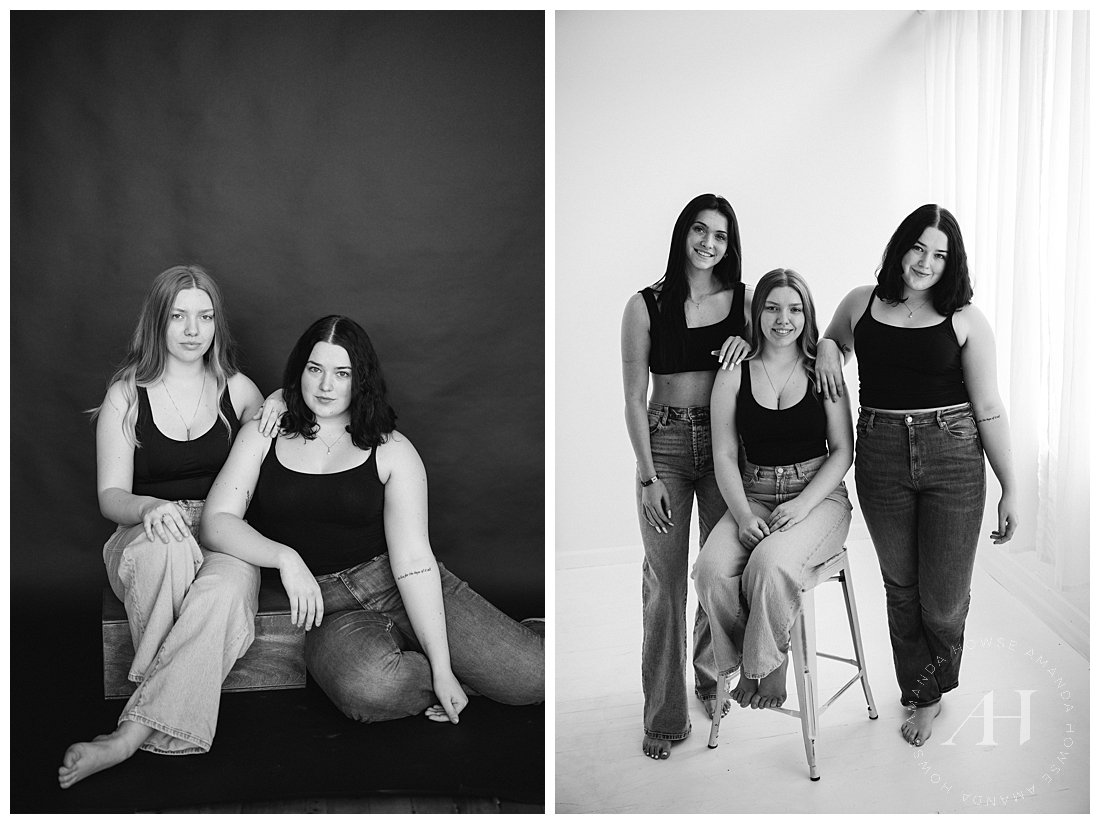 Black and White AHP Model Team Group Portrait | How to Host a Project Beauty Photoshoot for Your Model Team | Photographed by the Best Tacoma, Washington Senior Photographer Amanda Howse Photography