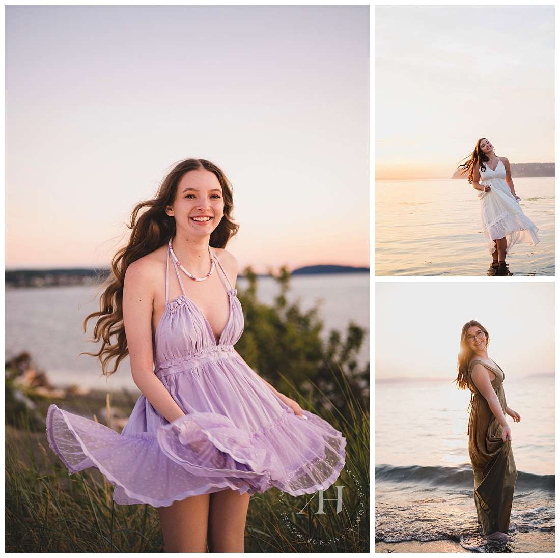 Flowy and Fun Senior Portrait Poses For Dresses or Skirts | Photographed by the Best Tacoma Senior Portrait Photographer Amanda Howse