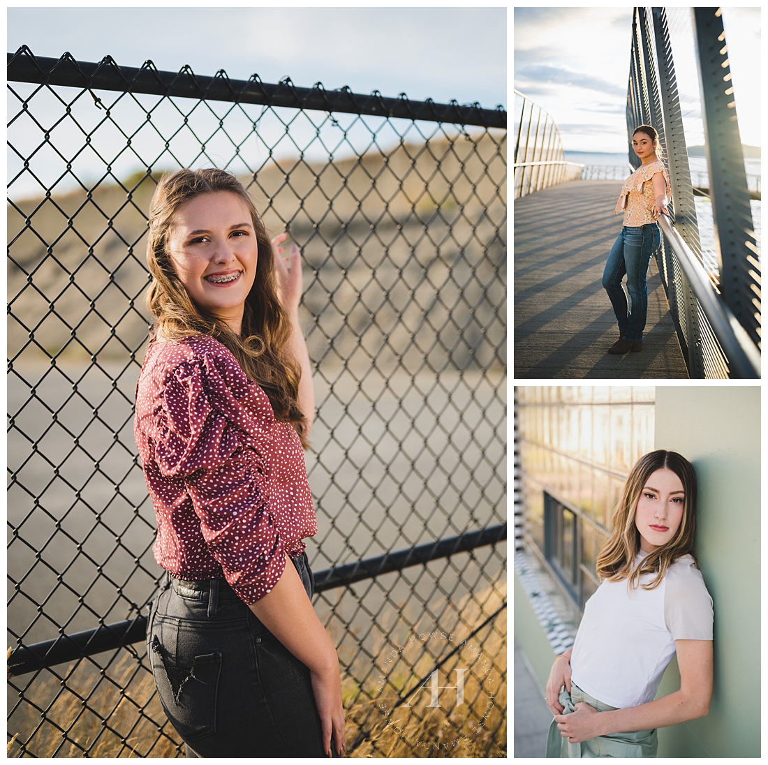 Cute Leaning Poses For Outdoor Senior Portraits | Photographed by the Best Tacoma Senior Portrait Photographer Amanda Howse