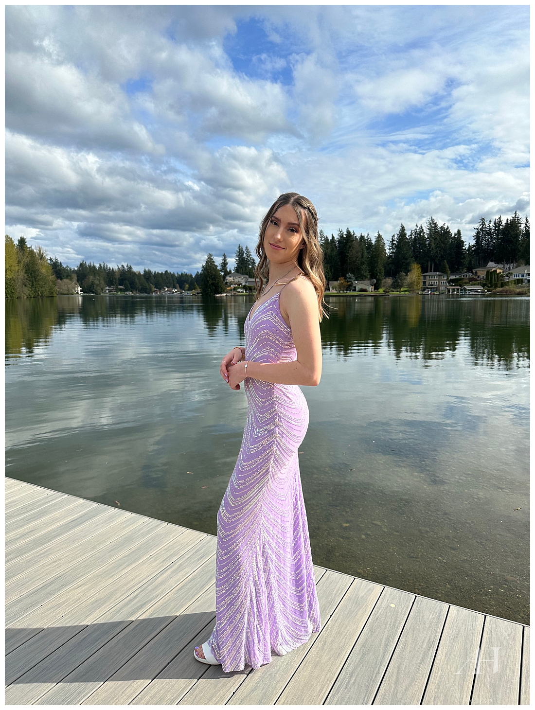 Lakeside Senior Prom Photos in Purple Dress | Amanda Howse Photography