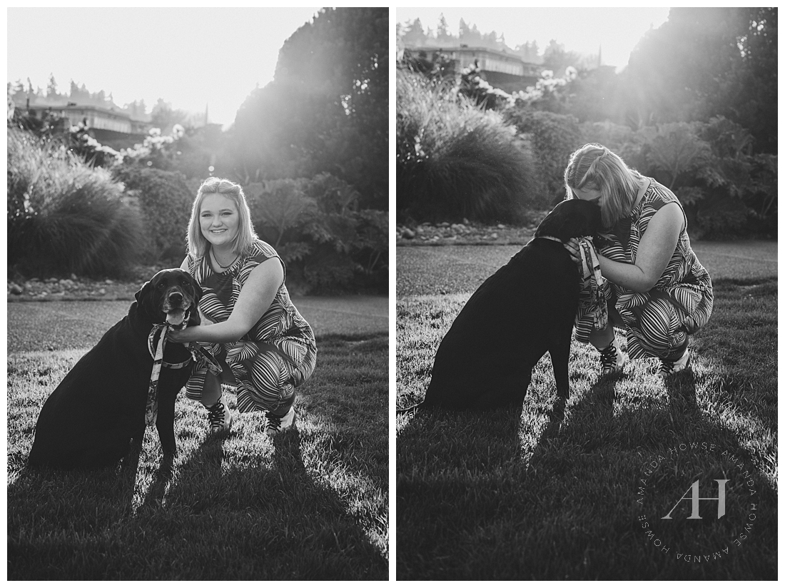 Taking Senior Photos with Your Pet | Sunshiny Senior Portraits With Your Dog | Photographed by the best Tacoma, Washington Senior Photographer Amanda Howse