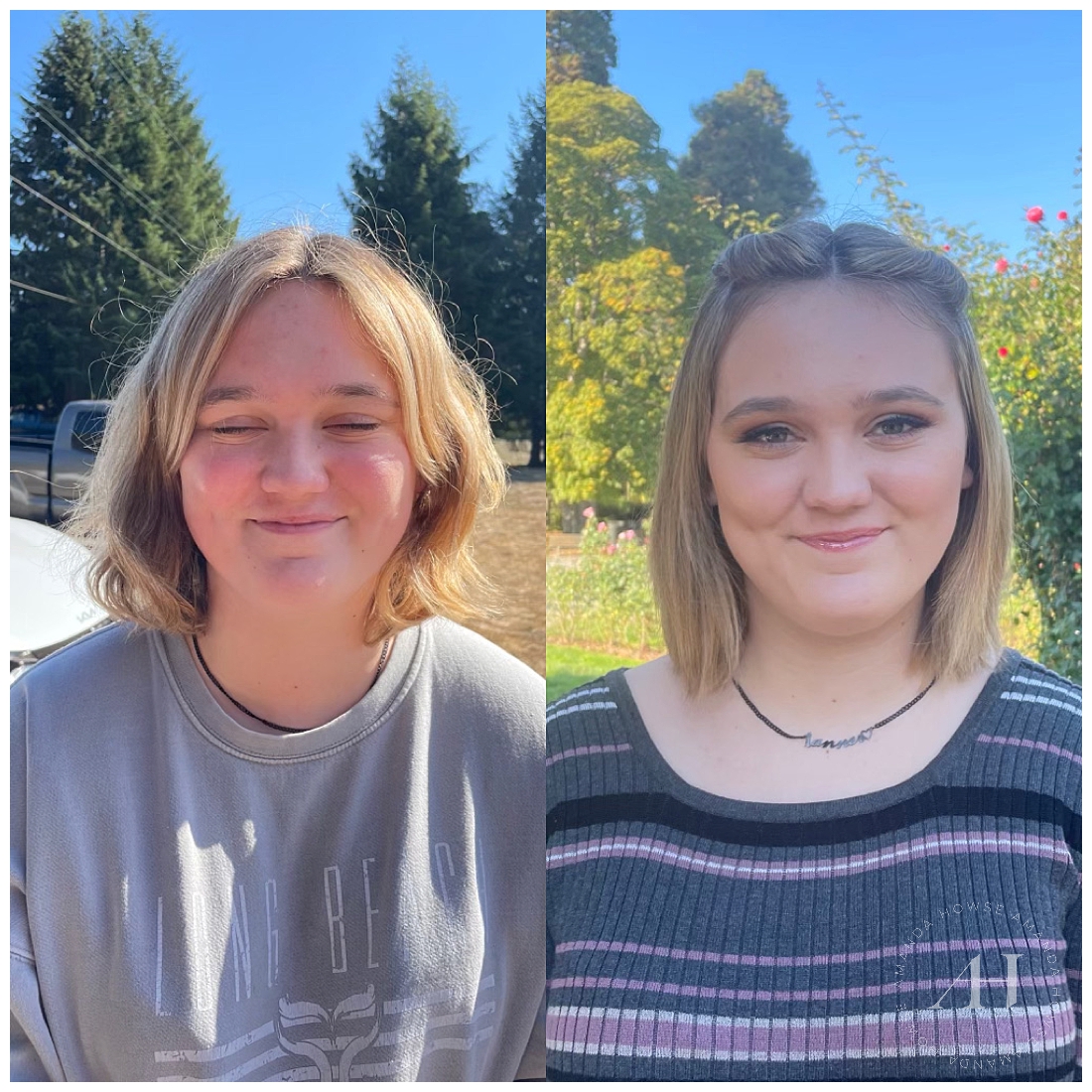Before and After Senior Portrait Hair and Makeup | Makeup by Tracie | Photographed by the best Tacoma, Washington Senior Photographer Amanda Howse