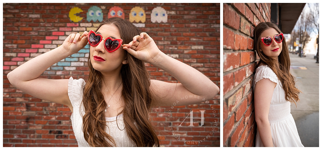 Pac-Man Senior Portraits in Downtown Tacoma | Retro Game Inspired Street Art | Photographed by the best Tacoma, Washington Senior Photographer Amanda Howse