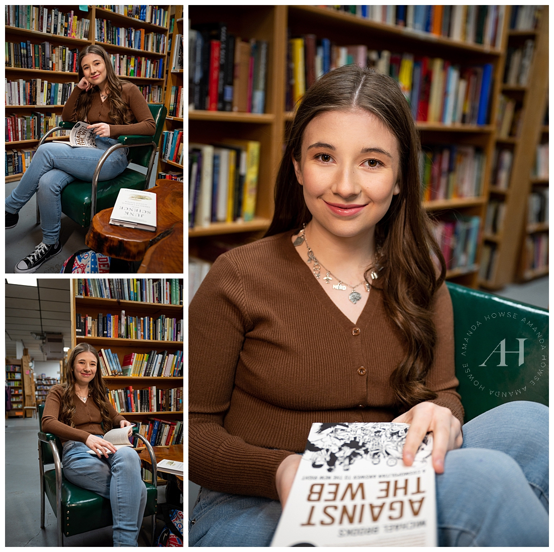 Senior Portrait Ideas For Book Lovers | Support Your Independent Bookstore | Photographed by the best Tacoma, Washington Senior Photographer Amanda Howse