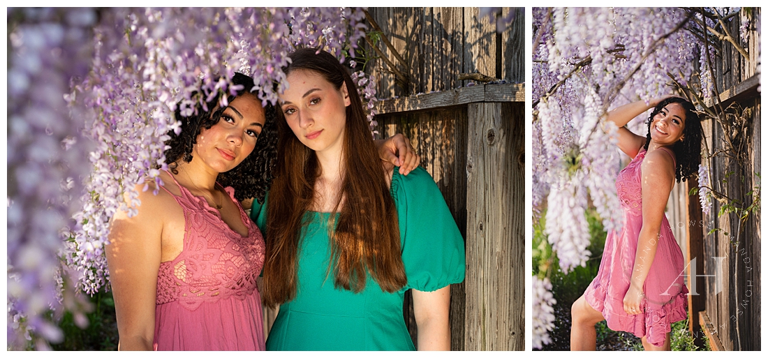 BFF Springtime Portrait Ideas in the Flowers | Photographed by the Best Tacoma, Washington Senior Photographer Amanda Howse Photography