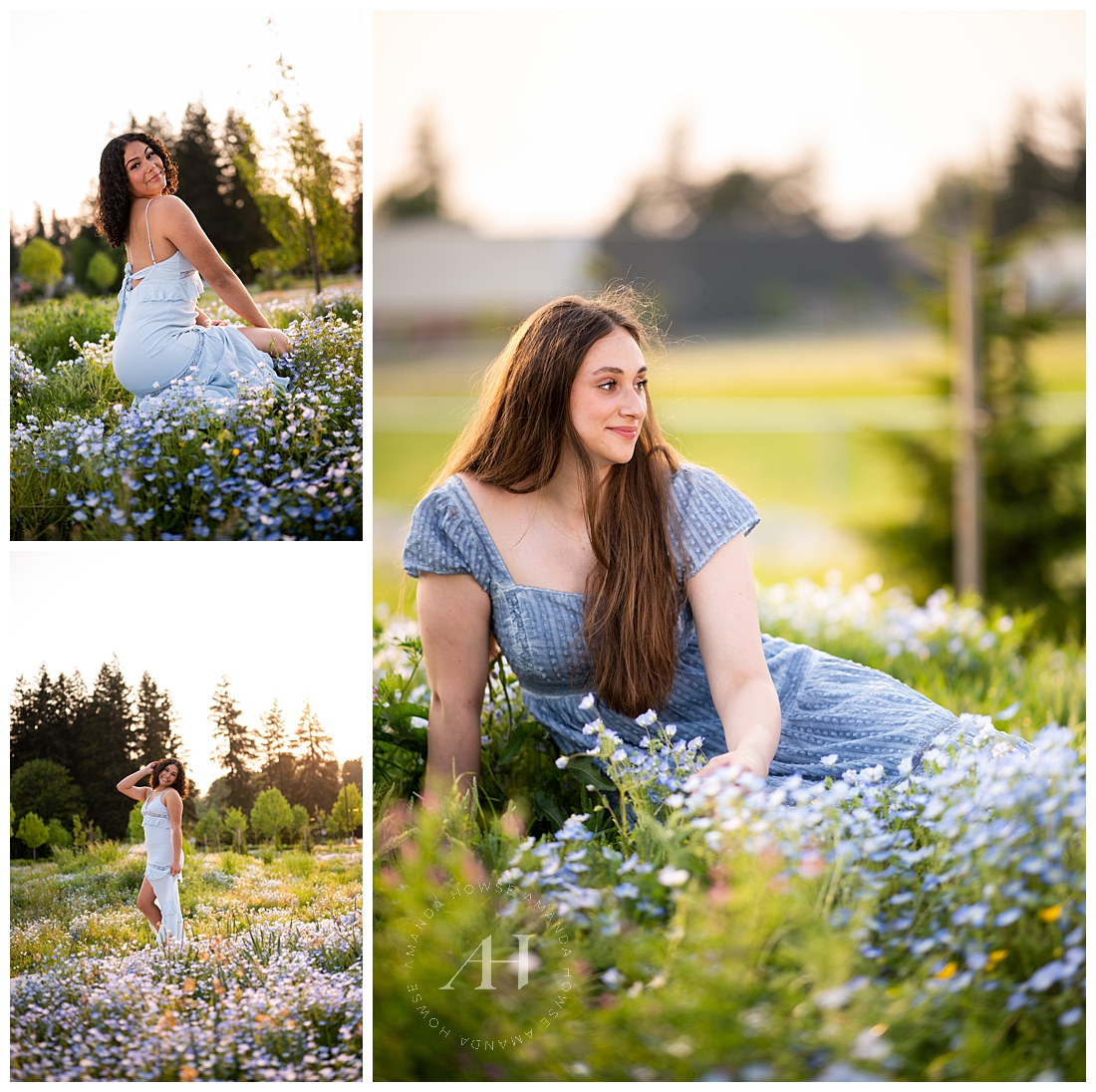 May Day Springtime Portraits with the Class of 2024 Model Team | Soft Nature Portraits with Sundresses | Photographed by the Best Tacoma, Washington Senior Photographer Amanda Howse Photography