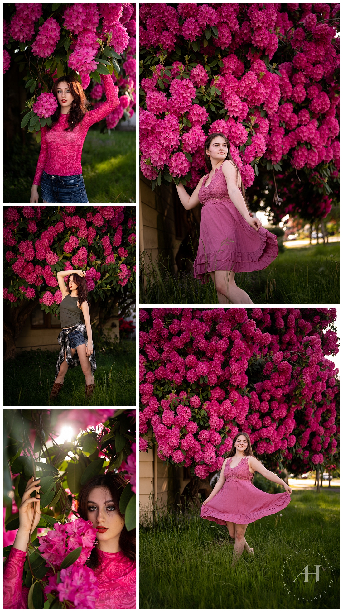 Model Team Pop-Up Shoot with Hot Pink Flowers | Photographed by the Best Tacoma, Washington Senior Photographer Amanda Howse Photography