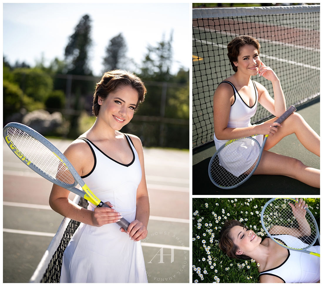 Integrating Sports into Your Senior Photos | Ideas For High School Tennis Portraits | Photographed by the best Tacoma, Washington Senior Photographer Amanda Howse