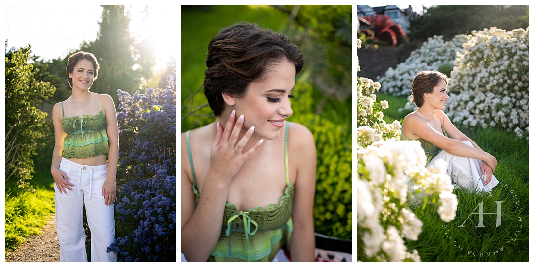 Colorful Outfit Ideas For May Senior Portrait Sessions | Pt. Defiance Flower Gardens | Photographed by the best Tacoma, Washington Senior Photographer Amanda Howse