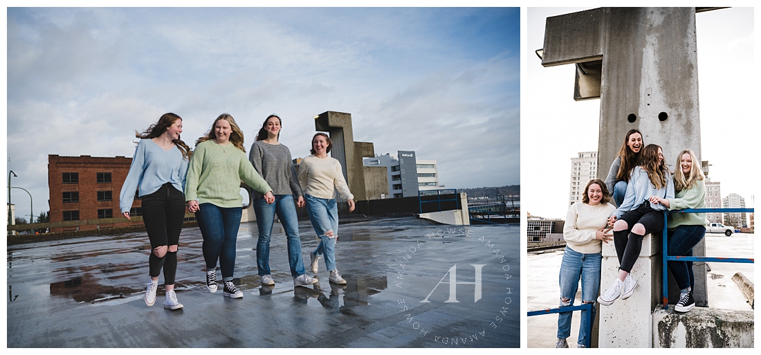 Rooftop Portrait Session with High School Seniors | PNW Portrait Guide | Photographed by the best Tacoma, Washington Senior Photographer Amanda Howse