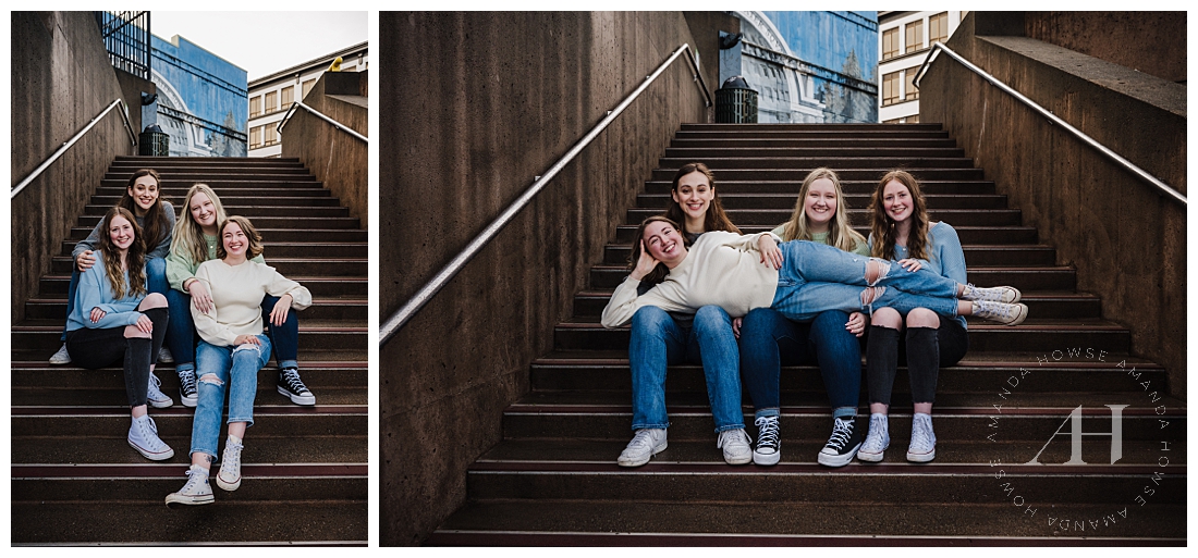 Cute Group Shot Portrait Ideas For Friends | Photographed by the best Tacoma, Washington Senior Photographer Amanda Howse