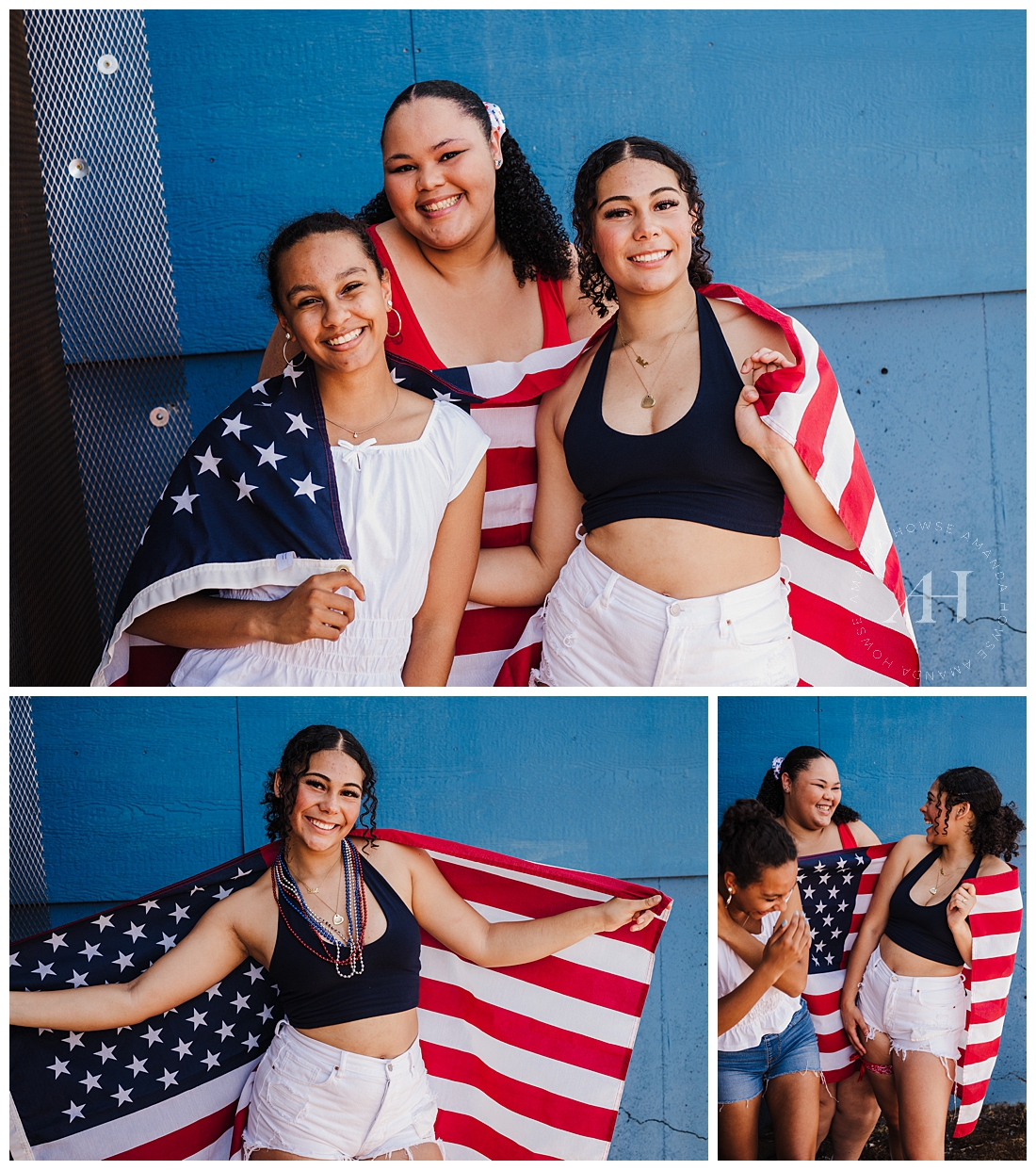 Patriotic Model Team Photoshoot with the American Flag | Photographed by the Best Tacoma, Washington Senior Photographer Amanda Howse Photography
