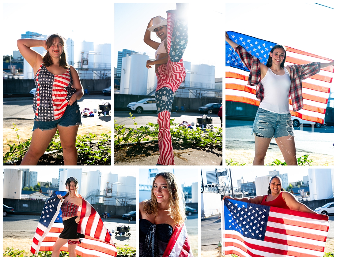 Cute Pose Ideas With American Flag | Photographed by the Best Tacoma, Washington Senior Photographer Amanda Howse Photography