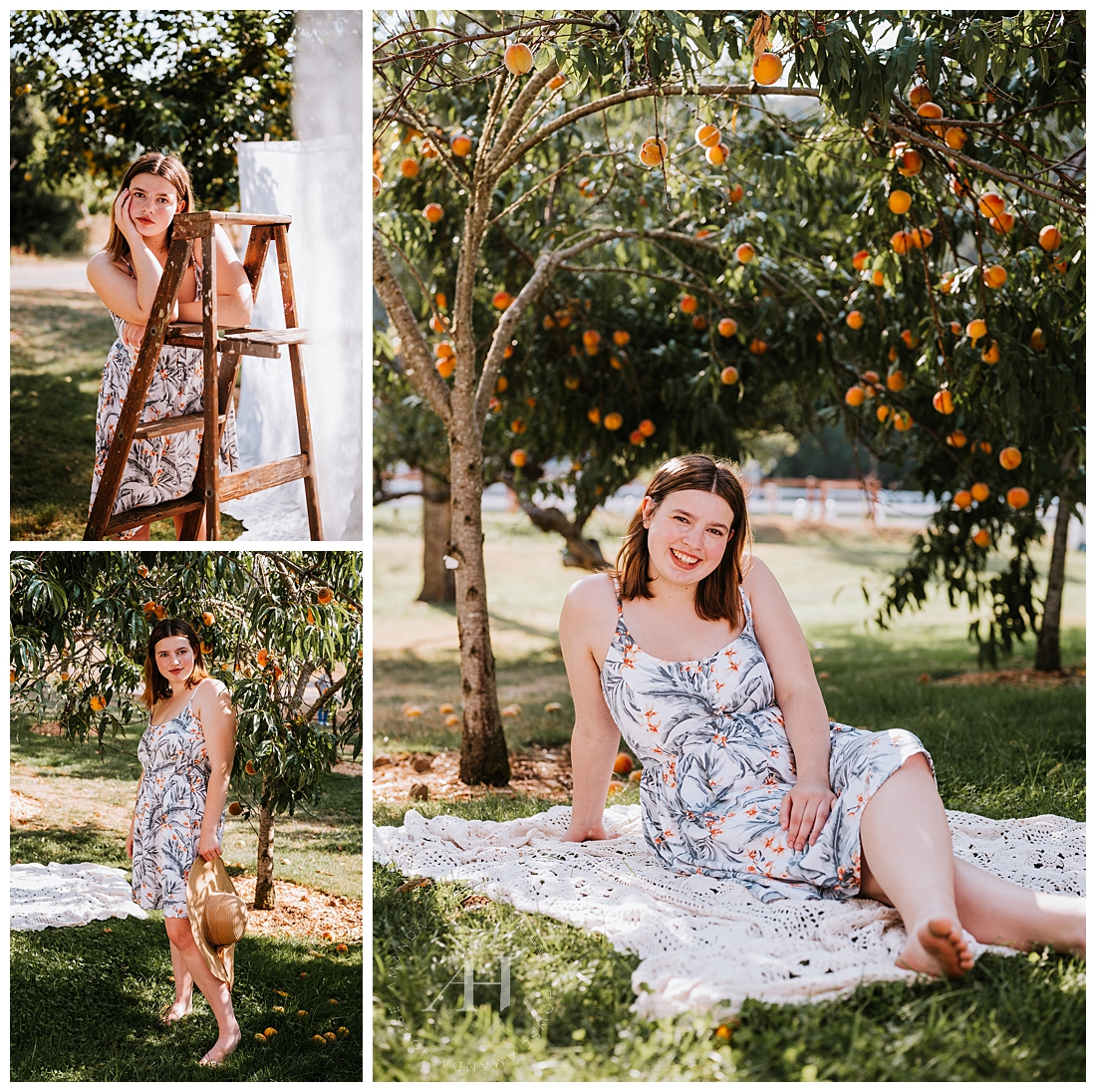 French-Inspired Photoshoot in Peach Orchard | AHP Seniors | Photographed by the Best Tacoma, Washington Senior Photographer Amanda Howse Photography