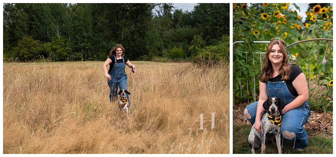 Outdoor Senior Portrait Ideas With Adorable Dog | Photographed by the Best Tacoma, Washington Senior Photographer Amanda Howse Photography