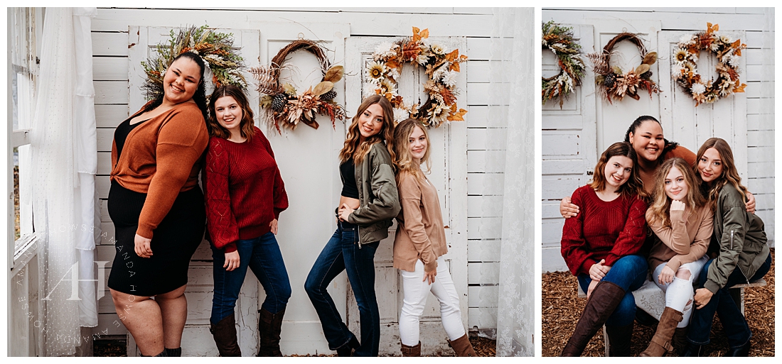 Plan a Cute BFF Shoot With Your High School Friends | Wild Hearts Farm Fall Decor | Photographed by Amanda Howse Photography 